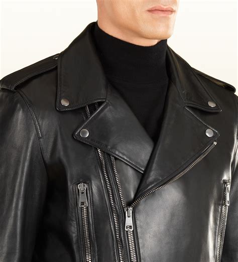 gucci moto jacket|gucci leather biker jacket.